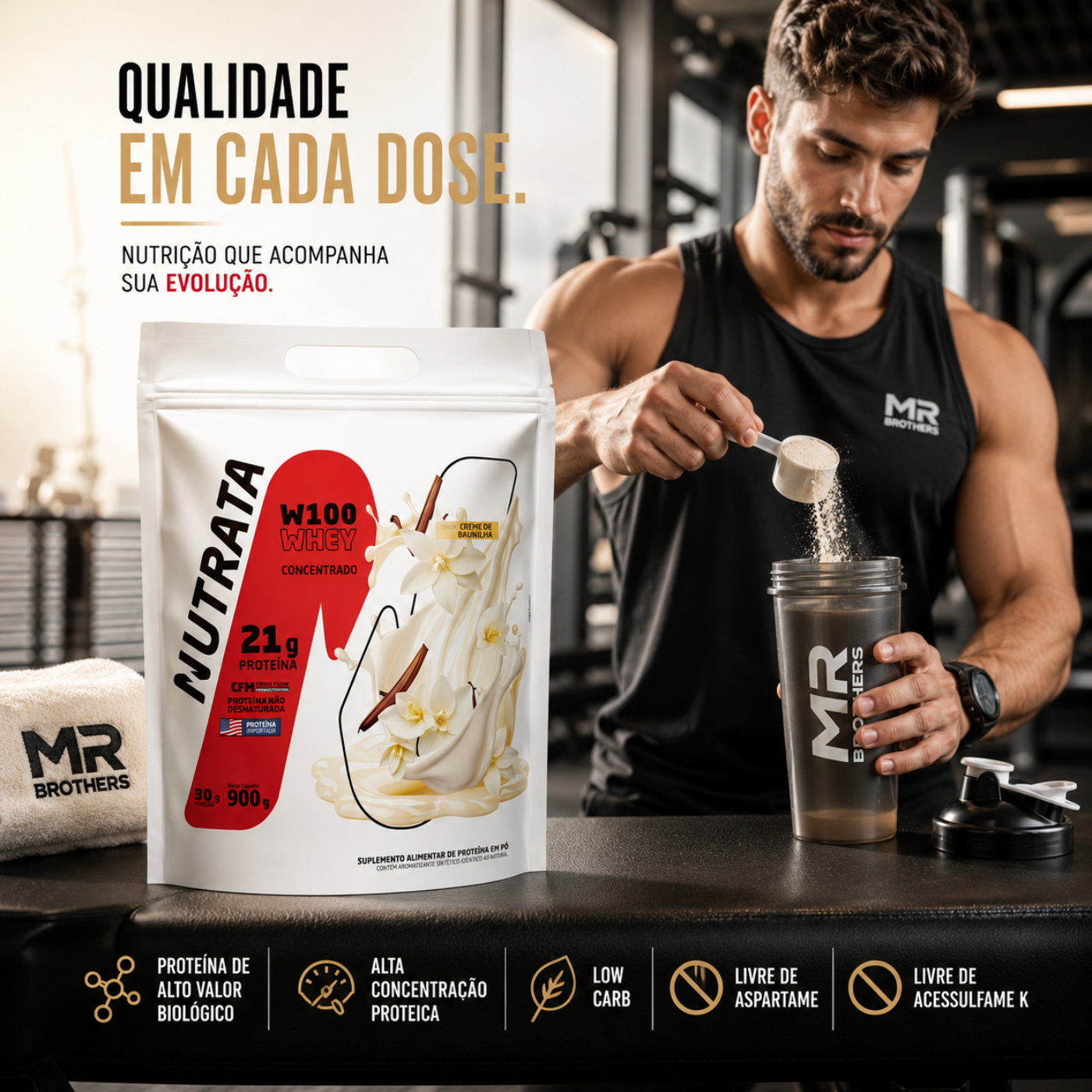 W100 Whey Concentrado 900g - NUTRATA