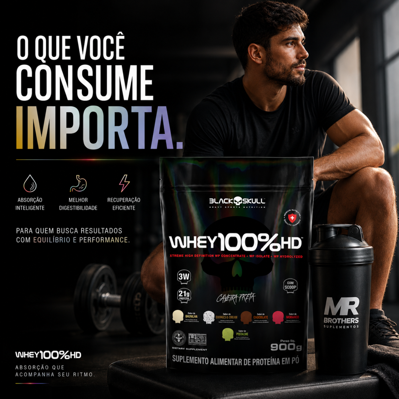 Whey 100% HD - Black Skull 900g Refil