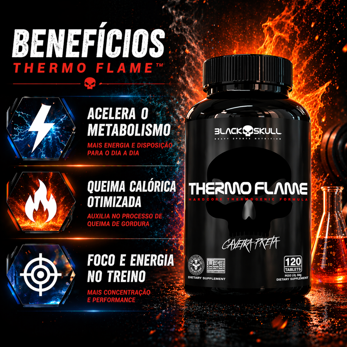 THERMO FLAME 120 Tabletes - Black Skull