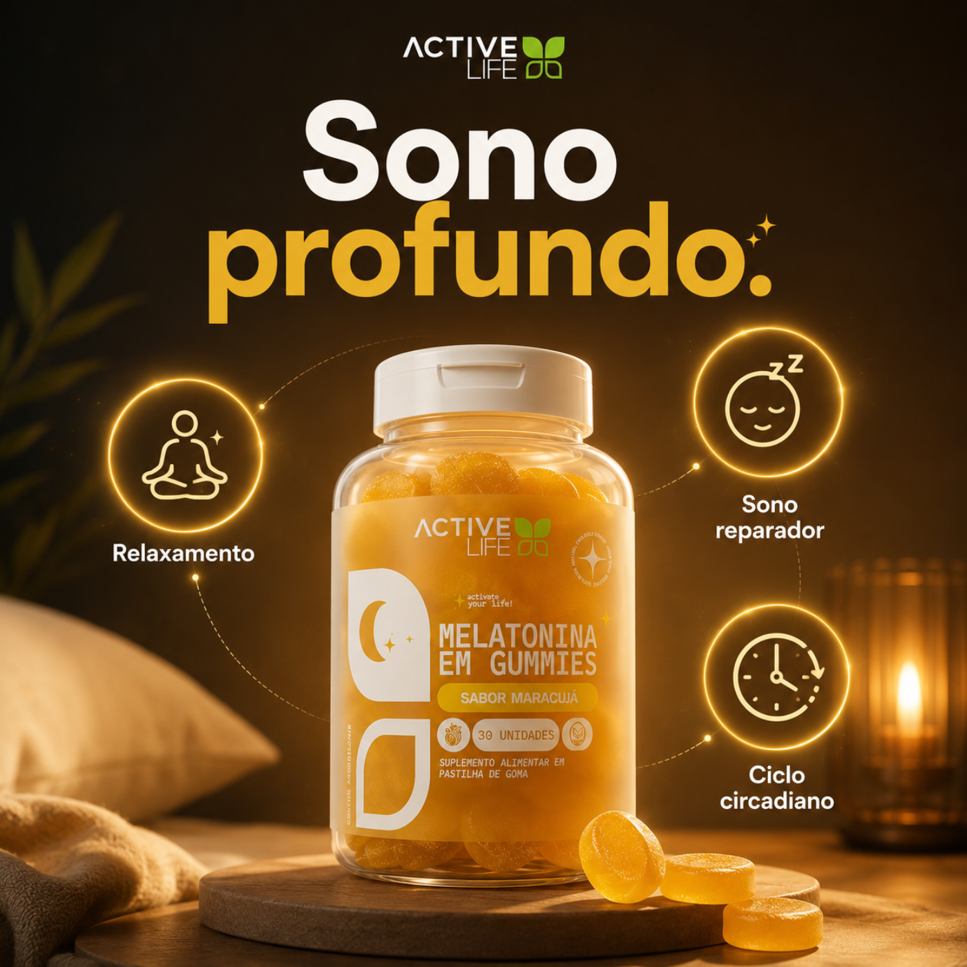 Melatonina em GUMMIES | 30 UNI. ACTIVE LIFE