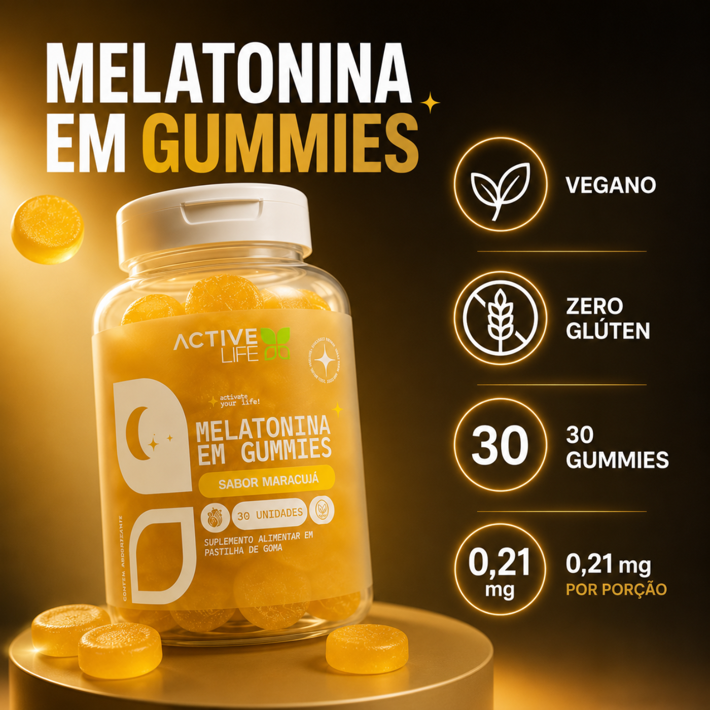 Melatonina em GUMMIES | 30 UNI. ACTIVE LIFE