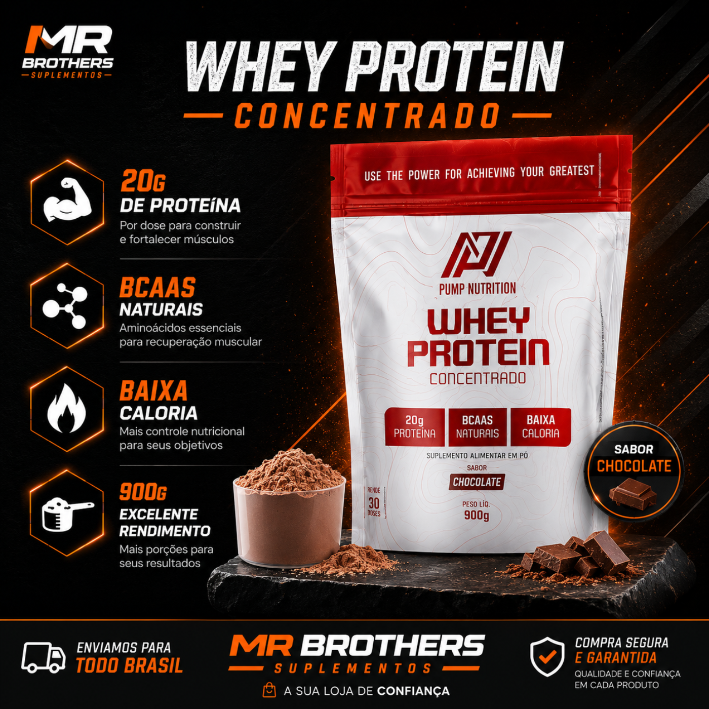 Whey Protein Concentrado | PUMP NUTRITION 900g